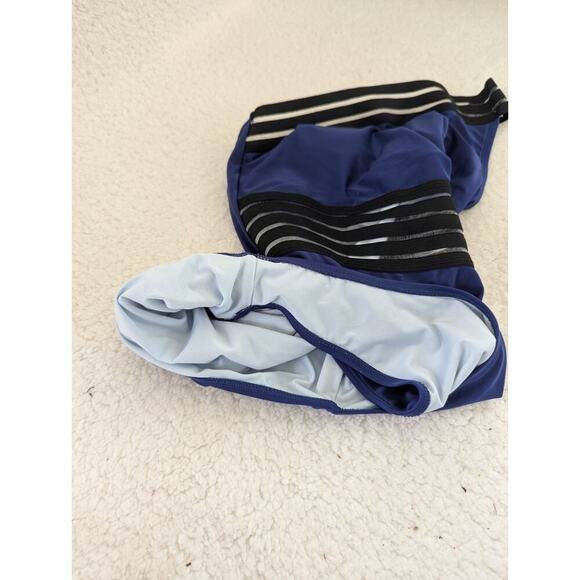 Cupshe Womens One Piece Swimsuit Size Large Blue Sheer One Shoulder - Picture 5 of 11